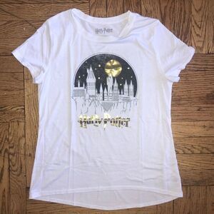 White Harry Potter T-Shirt with Gold Details